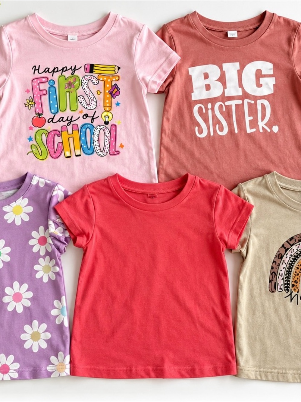Girls’ 5-Piece T-Shirt Bundle (SIZE: 6/7)